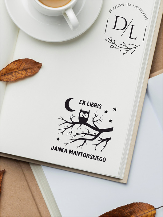 stemple Stempel Ex Libris Exlibris personalizowany Sowa 2