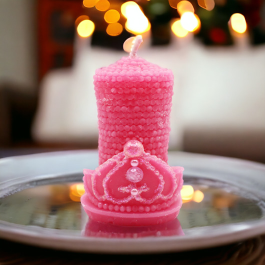 świeczniki i świece Różowa świeca intencyjna MIŁOŚĆ z wosku pszczelego