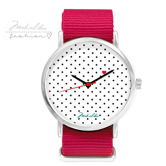 Love Dots - amarantowy Makaliboo