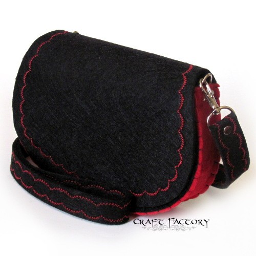 Laces Black&Red - mała listonoszka Craft Factory