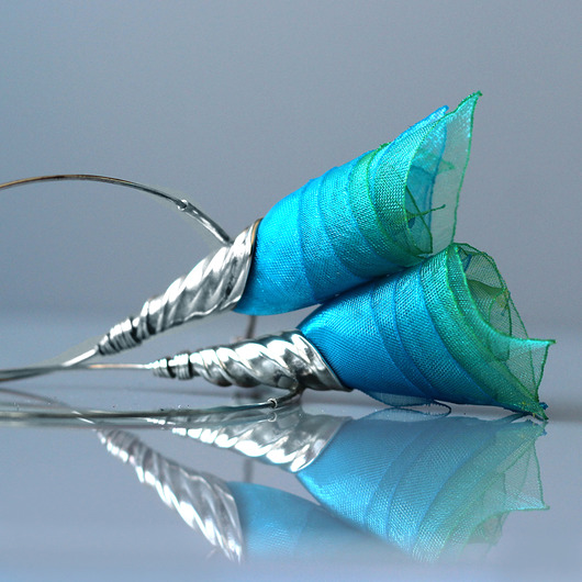 kolczyki wire wrapping Odjazdowe turkusowe kolczyki koła w stylu Art Nouveau