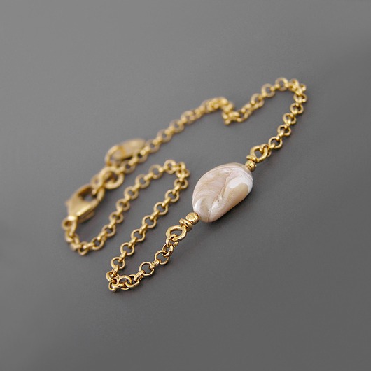 bransoletki złote Unikatowy bransoletka z masą perłową