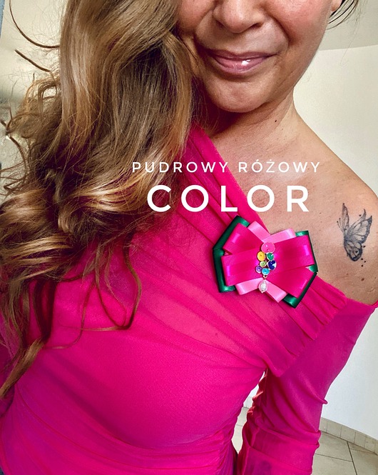 broszki Brosza z Kolekcji COLOR z kolorowymi kwiatkami i perłą