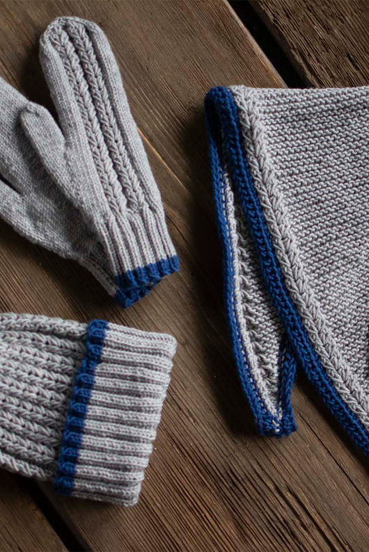 czapki damskie Czapka, chusta trójkątna i rękawiczki - 100% merino - handmade