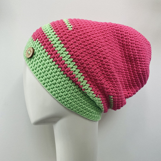 czapki damskie Czapka wiosenna przejściowa cienka bawełniana all season S/M neon