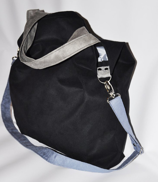 Torba hobo XXL - czerń, szarość PRACOWNIA 166