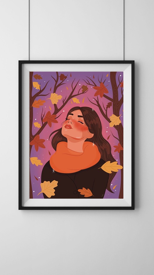 grafiki i ilustracje Plakat Fall Walk