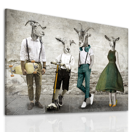 Obraz - Kozłowscy- Kozia rodzina 120x80. LUdesign gallery