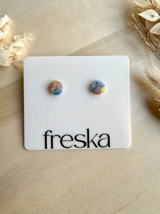 kolczyki z masy plastycznej Kolczyki Wiosenne Kółka