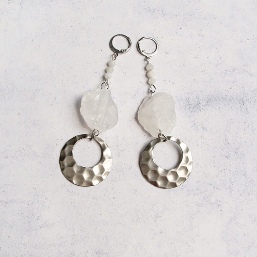 kolczyki z kamieniami UNIKATOWE kolczyki : kryształ górski