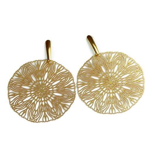 kolczyki z mosiądzu Okrągłe kolczyki z ażurowym motywem Pasithea