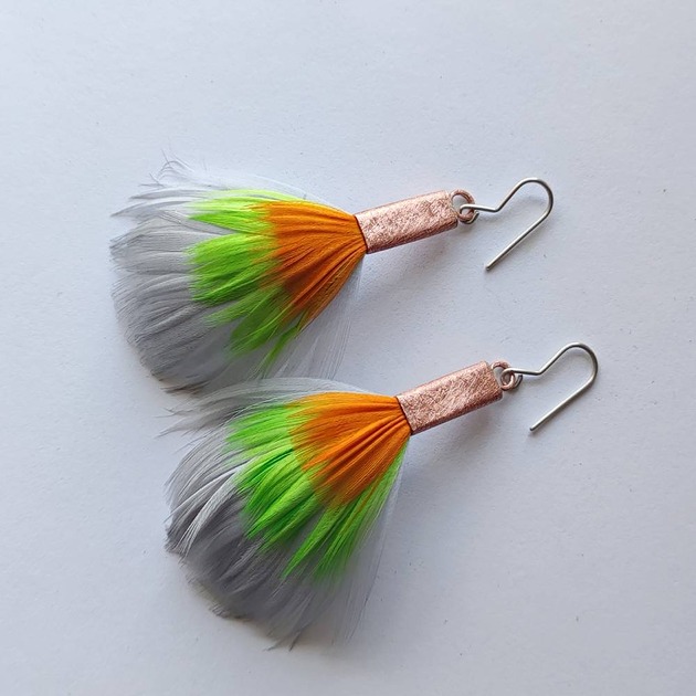 kolczyki z piórami PIÓRKO kolczyki