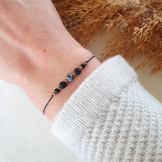 bransoletka z onyksem i labradorytem LEI handmade 