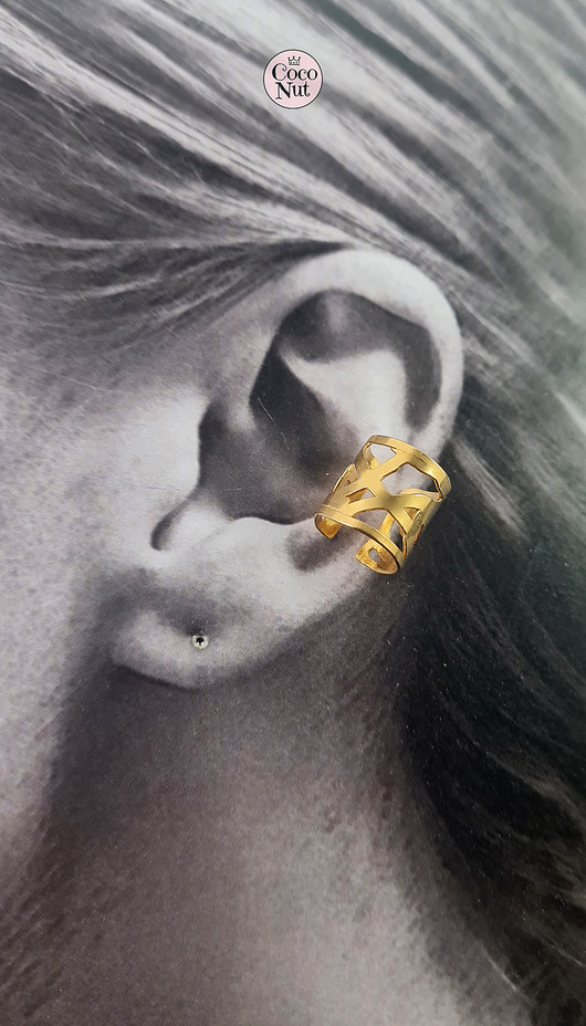 nausznice Duża nausznica na środek ucha OPEN złocona