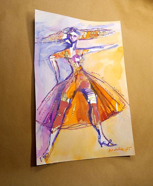 obrazy Kumoszka 16 - akwarela 16x24 cm unikat