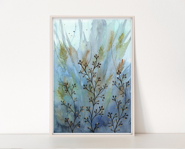 obrazy Oryginalna akwarela. Łąka A4