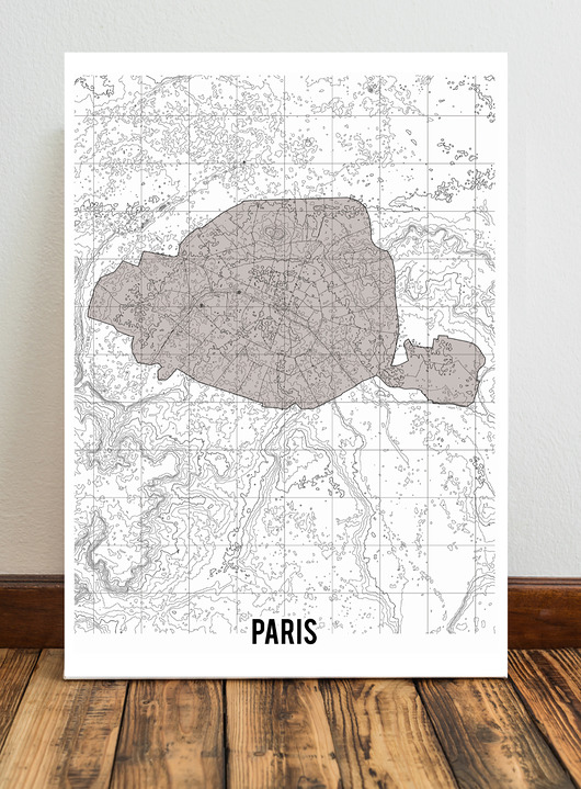plakaty Paris mapa plakat  50x70 cm / A3 / A4