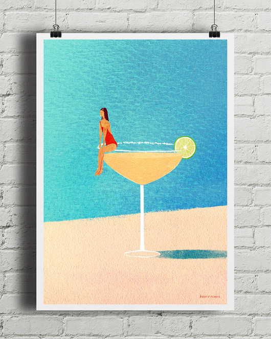plakaty Słoneczna margarita - plakat fine art