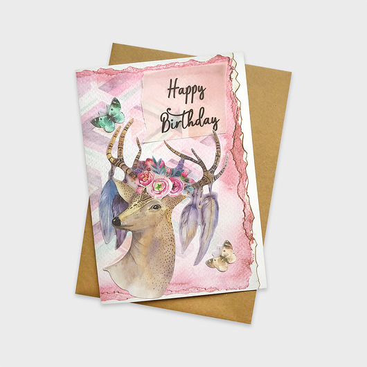 Kartka urodzinowa "Happy deer" Joanna Klupś