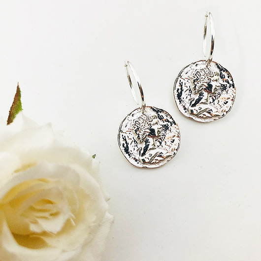 Kolczyki srebrne z monetami, coin earrings Anemon Atelier