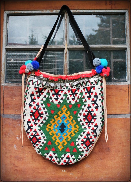 Orient Express - skórzana kilim pompony Sweet Smoke