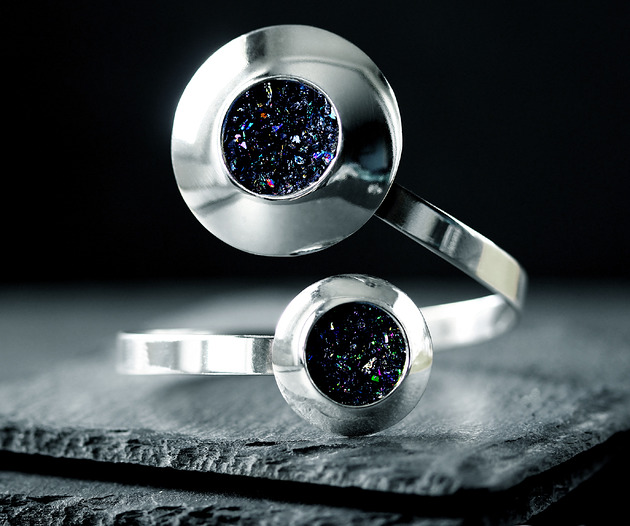 bransoletki wire wrapping Duża srebrna bransoletka glamour