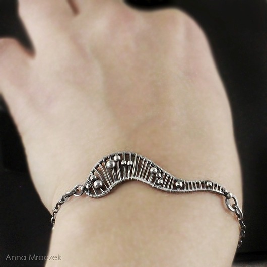 bransoletki wire wrapping Pleciona fala