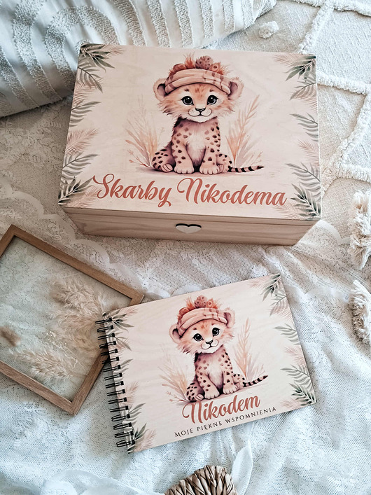 Chrzest - inne ZESTAW LWIĄTKO personalizowany, prezent na Chrzest, roczek, narodziny