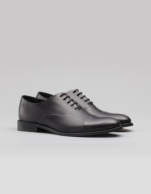 buty męskie Eleganckie czarne buty oxfordy b002 sznurowane