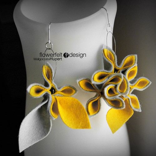 SunFlowers -Biżuteria Autorska FlowerFelt Design