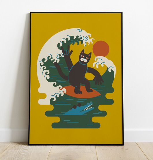 grafiki i ilustracje Surfujący kitku