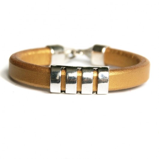 skórzana SIMPLE silver & gold VI kaktusia