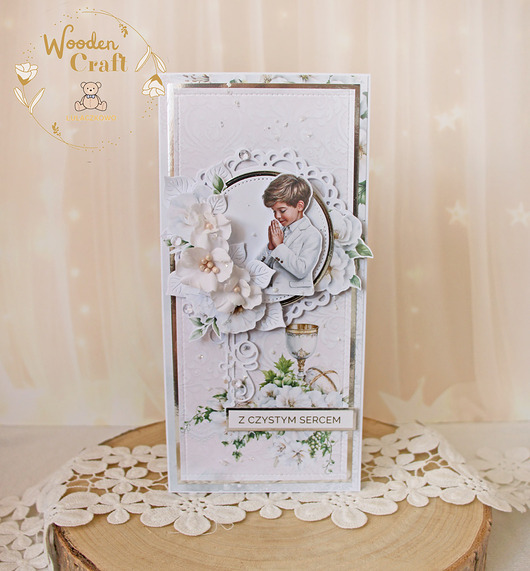 kartki na komunię Kartka komunijna, Pamiątka Pierwszej Komunii, prezent "Bright 1" GOTOWA