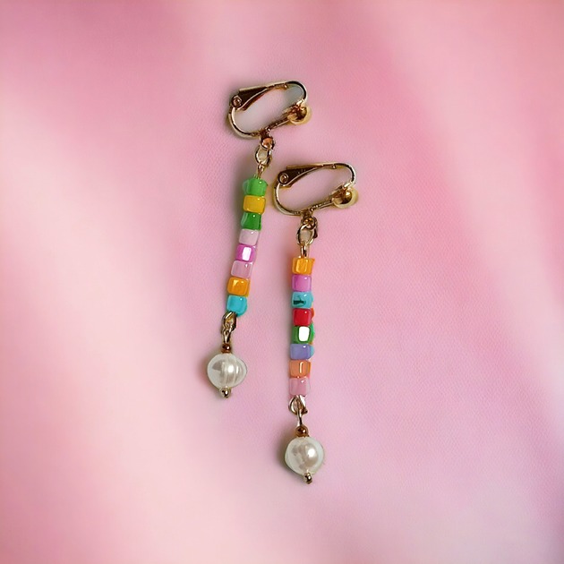 klipsy Klipsy długie : summer collection  :: muszla i perły