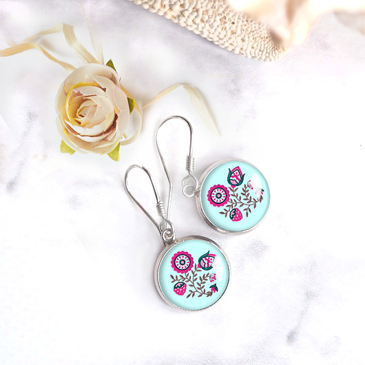 kolczyki srebrne FOLK - ŚLICZNE delikatne kolczyki srebrne bigle