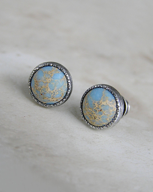 kolczyki srebrne Kolczyki z jaspisami, srebro