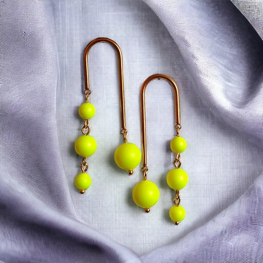 kolczyki swarovski Swarovski neon pearls : crazy pearls : yellow