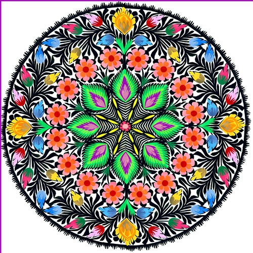 łowicka MANDALA mega 6 na ludowo