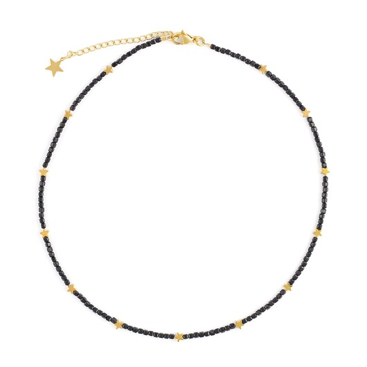 chokery Naszyjnik z gwiazdkami - czarny Spinel