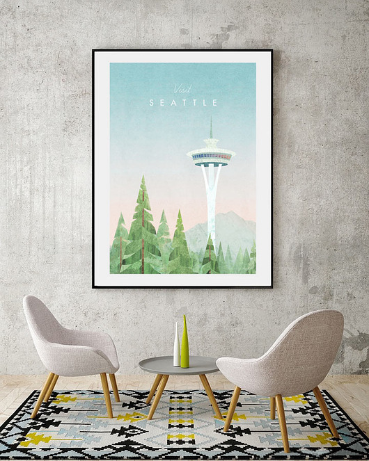 plakaty Seattle - vintage plakat 50x70 cm