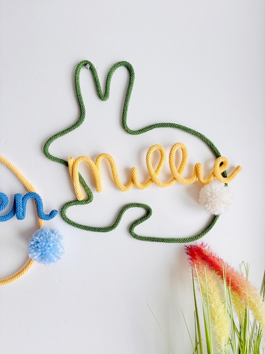 pokój dziecka - różne Królik z imieniem personalizowana dekoracja do pokoju dziecka prezent