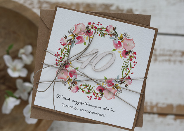 kartki scrapbooking Kartka na 40 urodziny