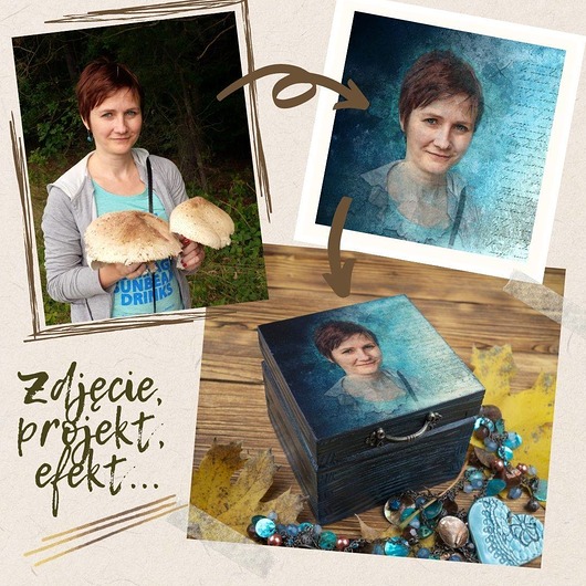 skrzynki, kufry i pudła Szkatułka z portretem