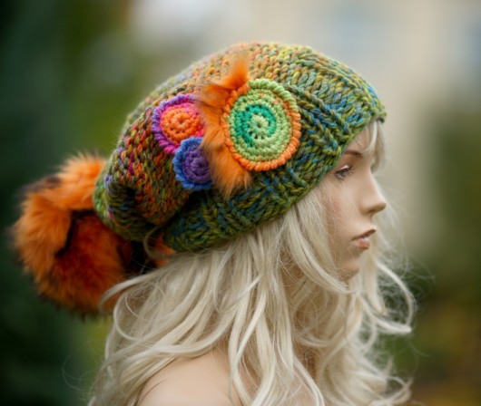 Super Czapa z pomponem Orange HERBE DESIGN