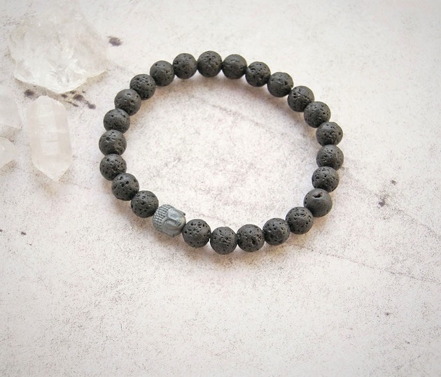 biżuteria męska Męska bransoletka :: buddha & BLACK LAVA