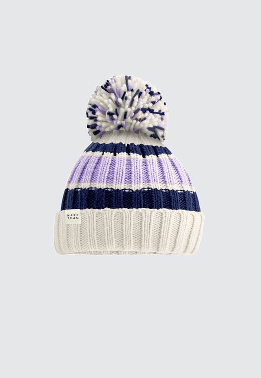 czapki damskie Czapka beanie Kevin jagodowo - kremowa