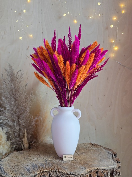 dodatki - różne Bukiet z suszonych kwiatów, Intensywny róż i pomarańcz