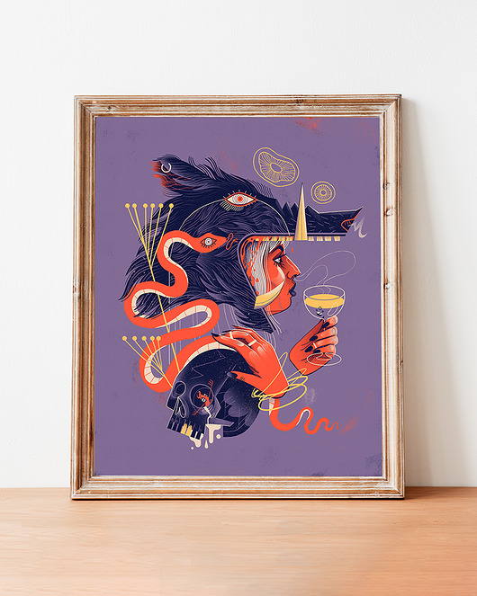 Plakat ilustracja "Dziki dzik" Iza Dudzik