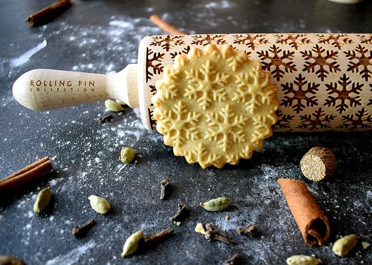 śnieżki- wałek grawerowany do ciastek Rolling Pin Collection