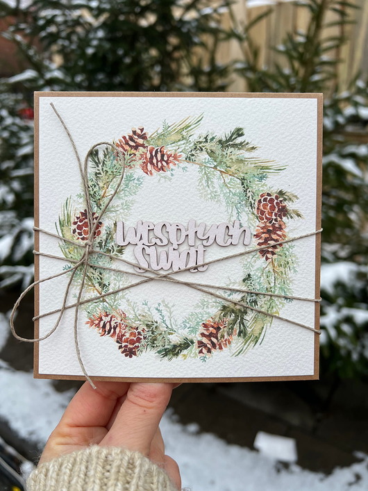 kartki świąteczne Kartka świąteczna ręcznie robiona na Boże Narodzenie Wesołych Świąt